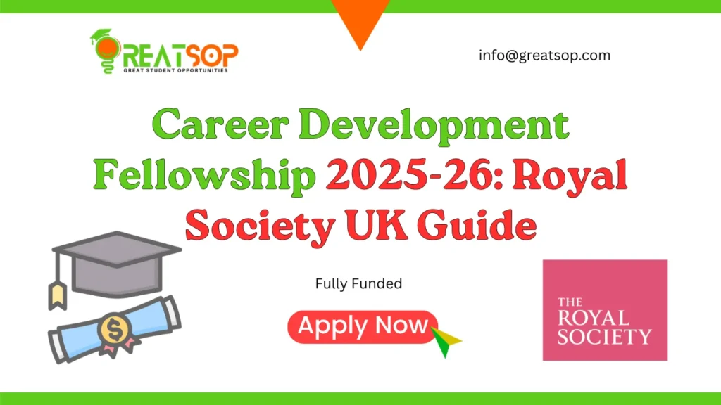 Career Development Fellowship 2025-26: Royal Society UK Guide Career Development Fellowship