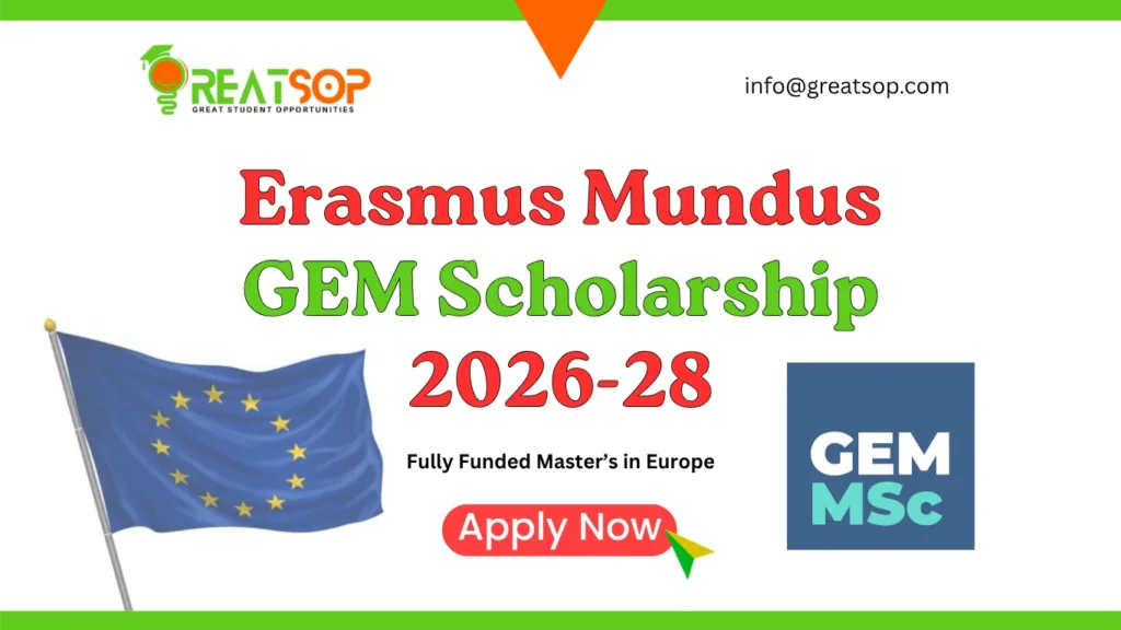 Erasmus Mundus GEM Scholarship 2026-28: Fully Funded Master’s in Europe Erasmus Mundus GEM Scholarship