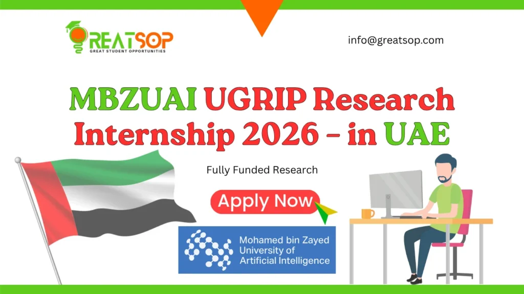 MBZUAI Research Internship (UGRIP) 2026 – Fully Funded in UAE MBZUAI Research Internship